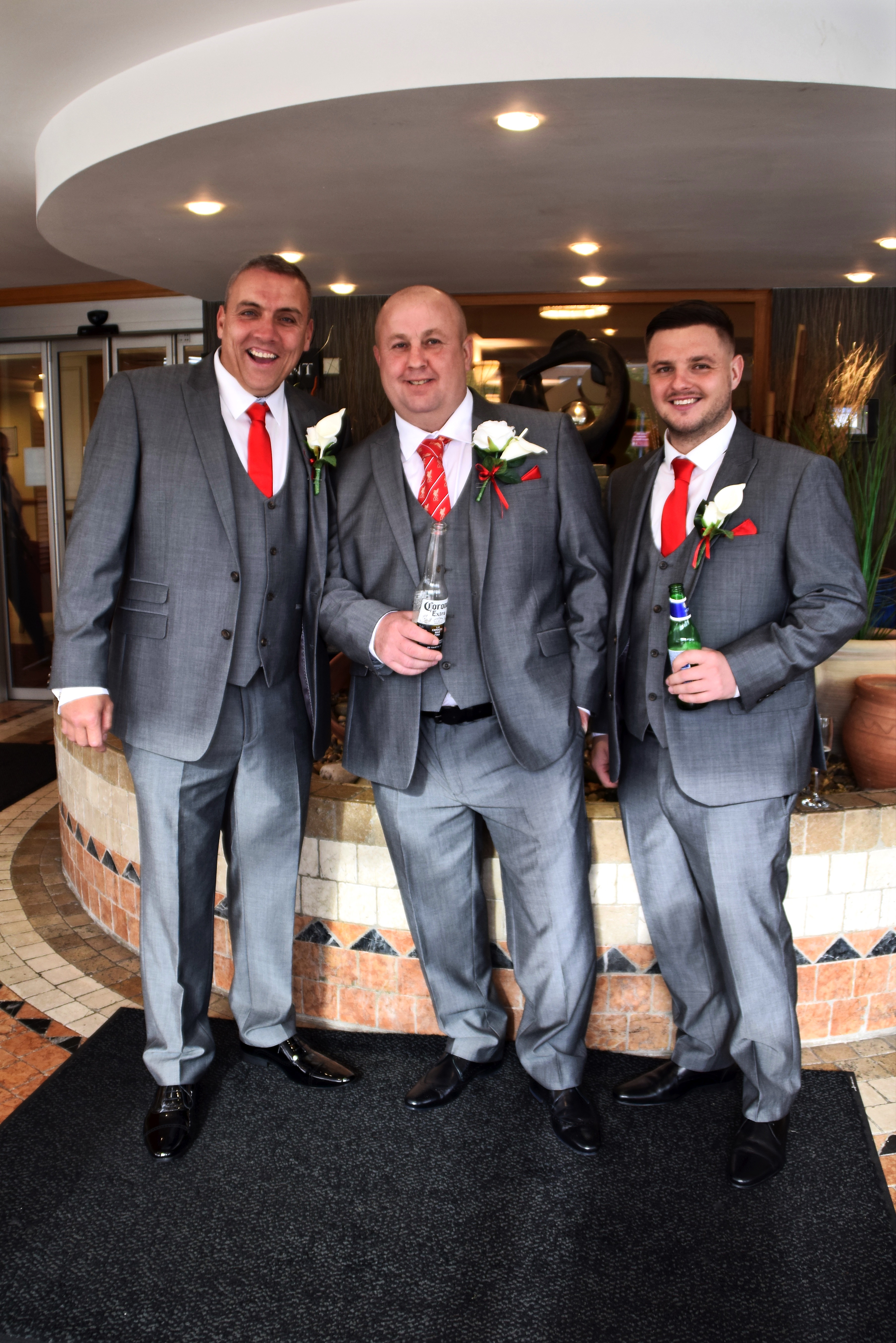 Groom, son and best man