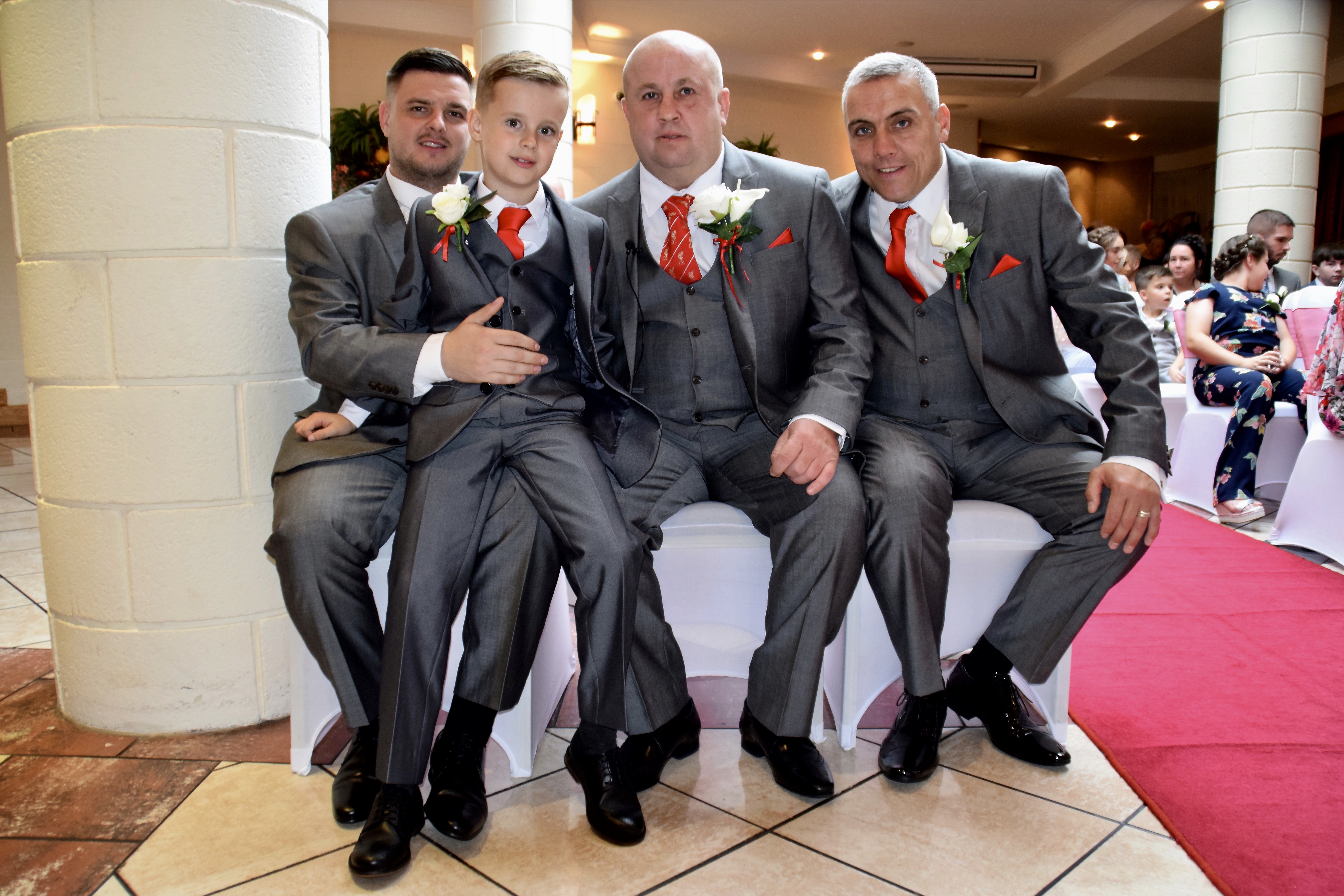 Groom, best man, son and grandson